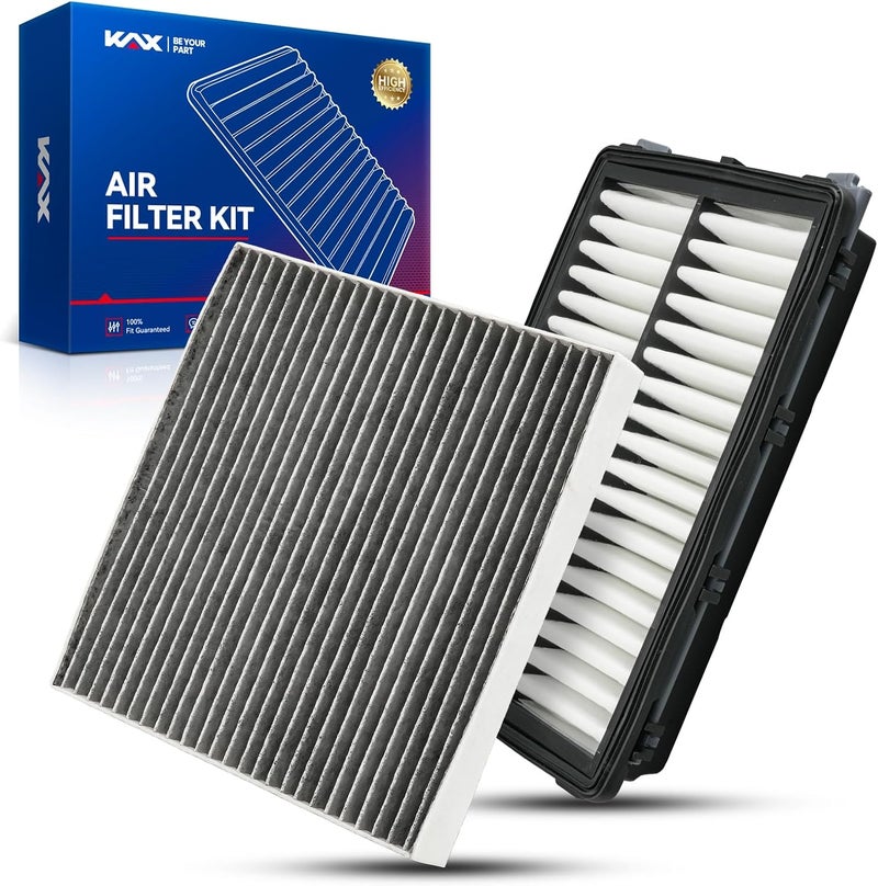 KAX Cabin & Engine Air Filter Kit Compatible With 2022-2024 Tucson, 2021-2024 Santa Fe, Sorento, 2020-2024 Sonata, 2023-2024 Sportage, 2021-2025 K5, Replace# CF12820 CA12816 - Image 1